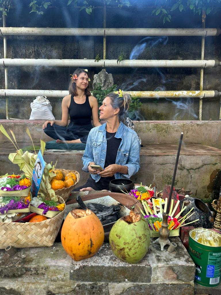 Ceremonial offering during the Bali journey